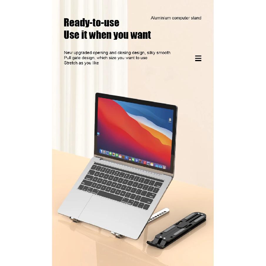 Držák na notebook z hliníkové slitiny Stojánek Nastavitelný Skládací Přenosný Pro notebook Držák Zvedací Držák chlazení Neklouzavý