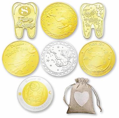 Monedas Hada de los Dientes YOGOTI, Monedas Conmemorativas Doradas con Forma de Diente, Monedas Hada de los Dientes, Variedad, Monedas Conmemorativas de Diente de Bebé Hada de los Dientes, Diente