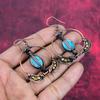Copper blue turquoise earring copper wire wrapped gemstone earring handmade copper jewelry designer earring wire wrap jewelry gifts for wife