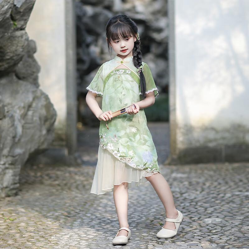 Girl s New Chinese Style Cheongsam Dress 110