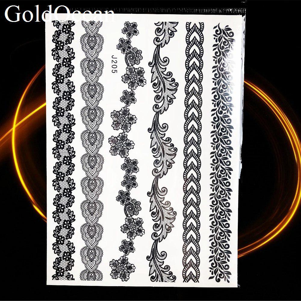 1 adesivo per tatuaggio temporaneo con braccio, mandala, henné,  acchiappasogni nero, image size:1000x1000