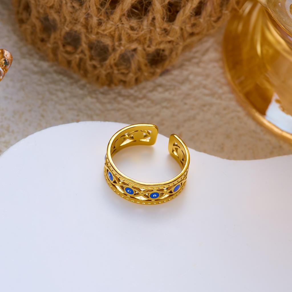 Stainless Steel Irregular Line Wrap Ring for Women Men Gold Plated Geometric Flower Leaves Ring Trendy Waterproof Jewelry Gifts