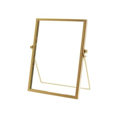 Moldura de foto Exibição Vidro transparente Suporte de ferro Mesa Moldura de flores secas para decoração de casa