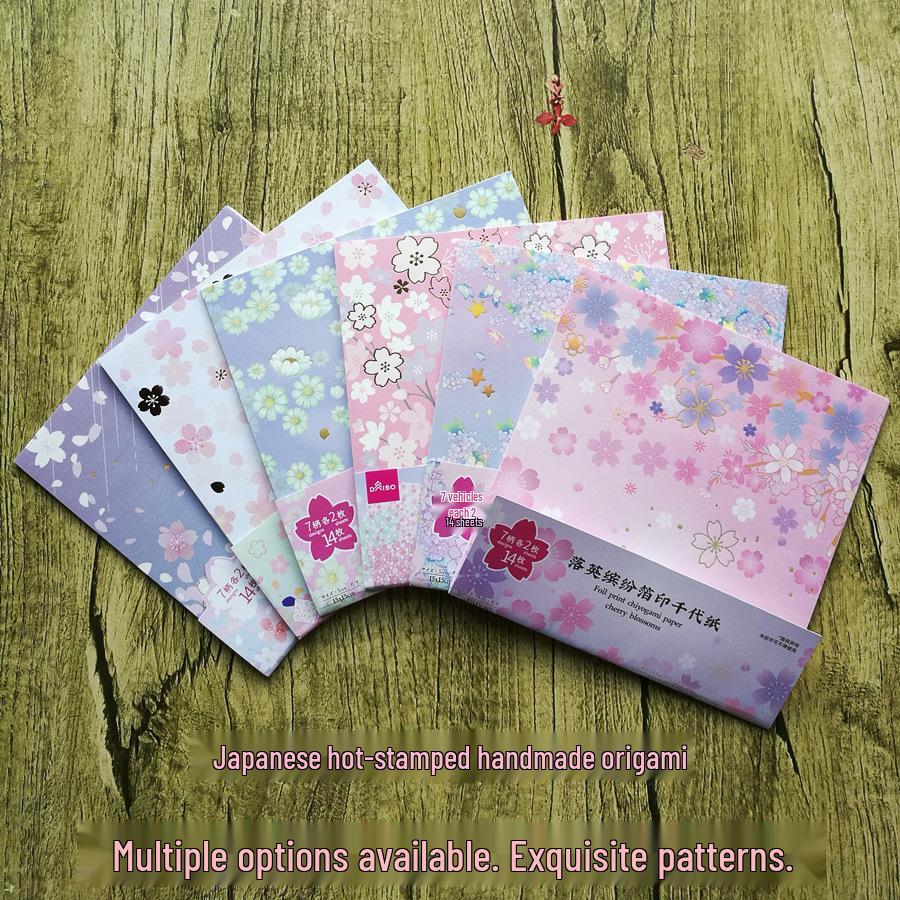 Japanese Handmade Hot Stamping Origami Chiyogami Paper Crane Print Cardstock, Free Shipping