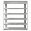 VidaXL Étagère à chaussures gris béton 80x30x98 cm bois d'ingénierie, rangement de chaussures, armoire de rangement de 859935