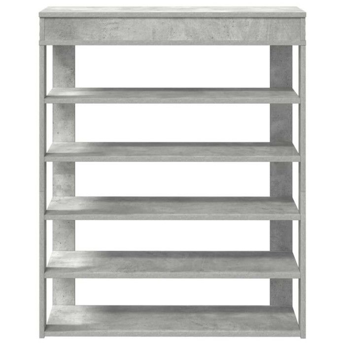 VidaXL Étagère à chaussures gris béton 80x30x98 cm bois d'ingénierie, rangement de chaussures, armoire de rangement de 859935