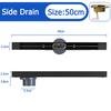 Black Floor Drain 30 40 50cm Kitchen WC Bathroom Shower Large displacement Linear Drainage Side Floor Drains 304 Stainless Steel