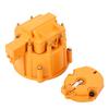 HEI Distributor Cap and Rotor Heavy Duty Large Distributor Cap Set for SBC 283 305 307 327 350 400 K549 Orange