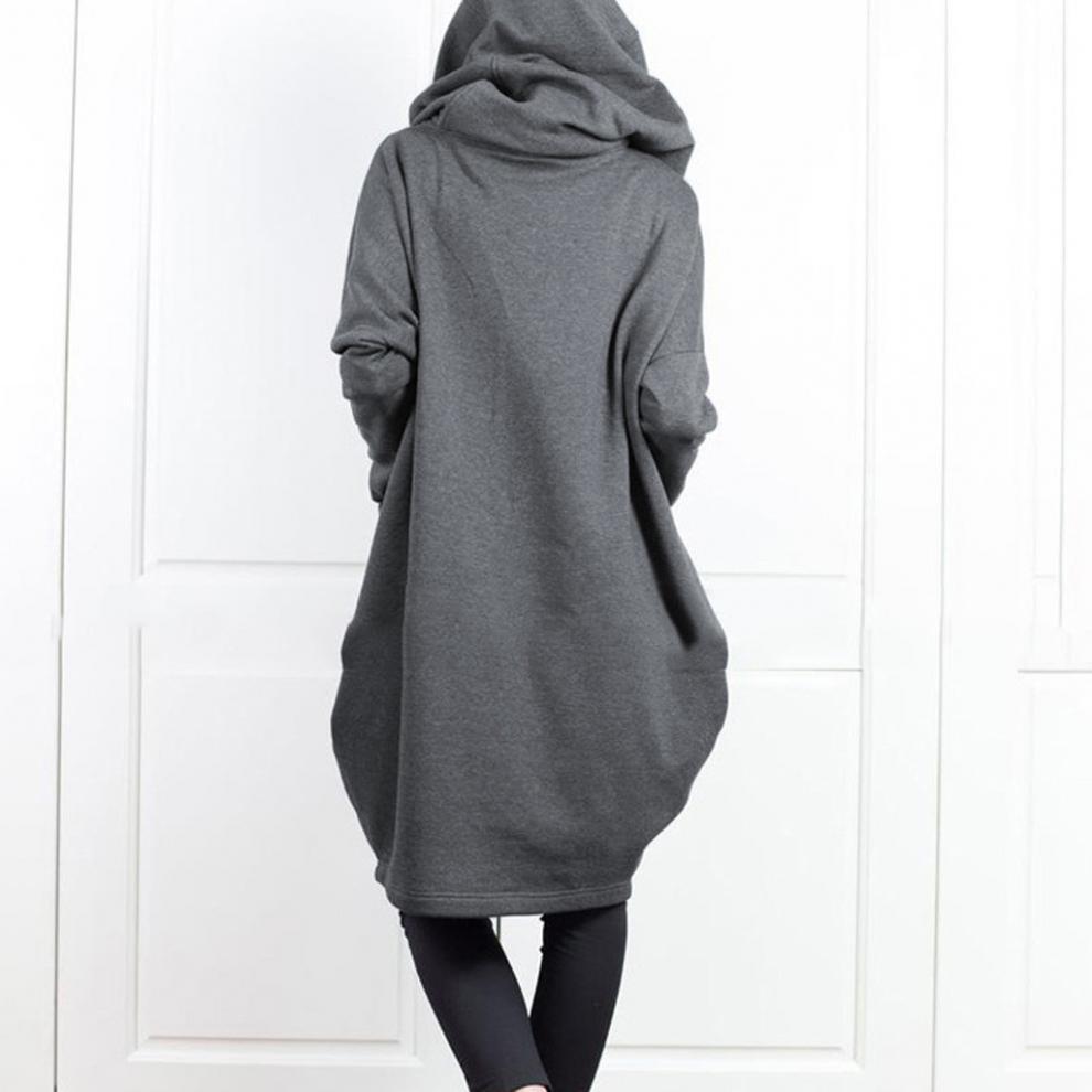 Women's 2025 Mid-Length Hooded Pocket Sweatshirt Zipper Jacket - Fake Two-Piece Loose Fit