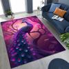3D Colorful Peacock Romantic Birds Rug for Bedroom Living Room Sofa Home Doormat Decor,Larger Kid Play Non-slip Floor Mat