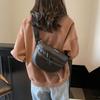 Black Waterproof PU Chest Bag Outdoor Cycling Bag Men Women Crossbody Mobile Phone Bag