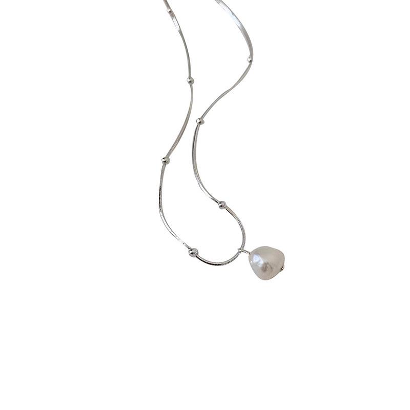 Collier pendentif clavicule unique en perles de forme haut de gamme pour femme (2024) - Design léger et luxueux