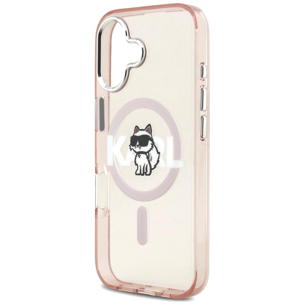 Karl Lagerfeld IML Choupette Sketch Logo MagSafe Case for iPhone 17 Pink