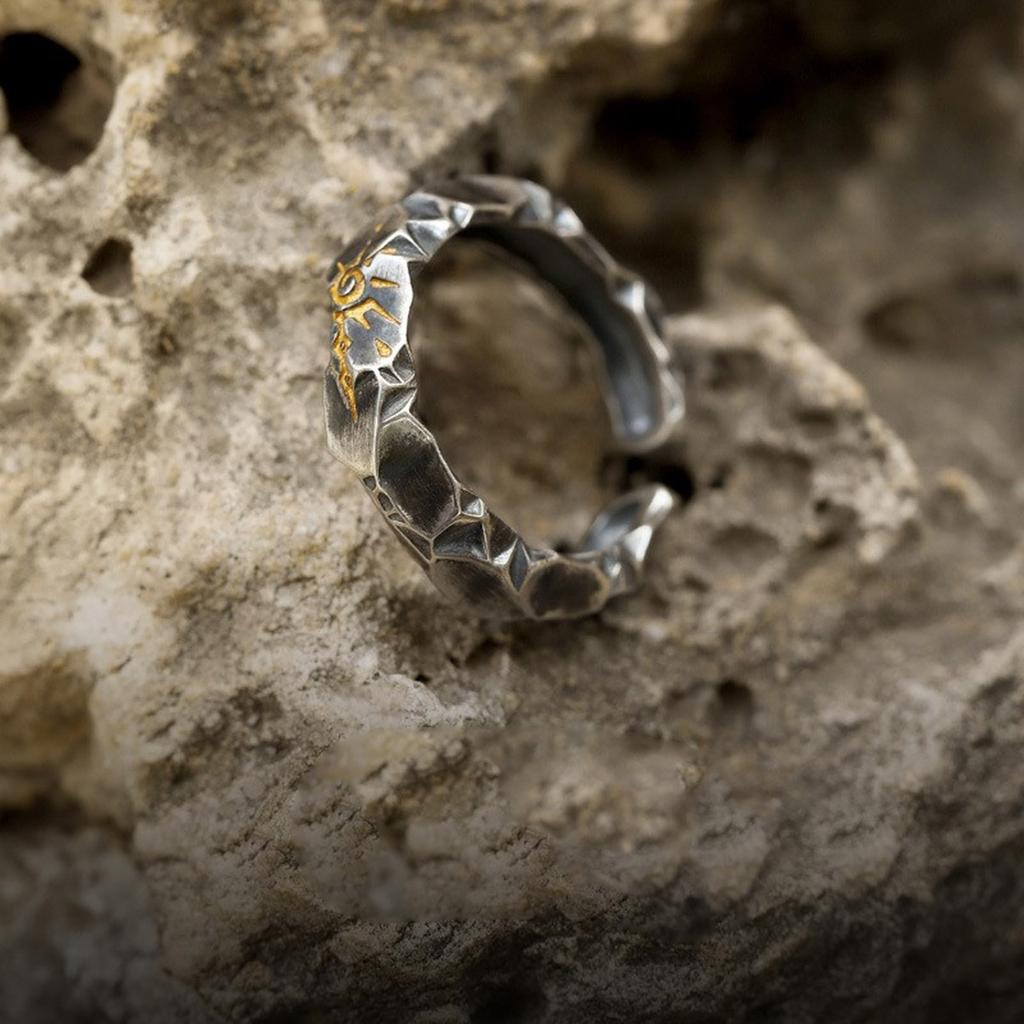 Fashionable Wishing Stone Ring Comfortable Daily Wear Open Ring Adjustable Size Fingers Band Accessories for Men