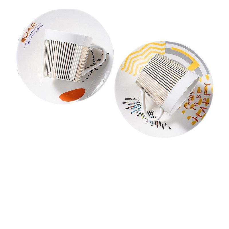 Noua cană cu reflexie dinamică în oglindă 250~300ml Acasă Drinkware creativ ceramică anamorfică ceașcă cafea ceai set cadou interesant