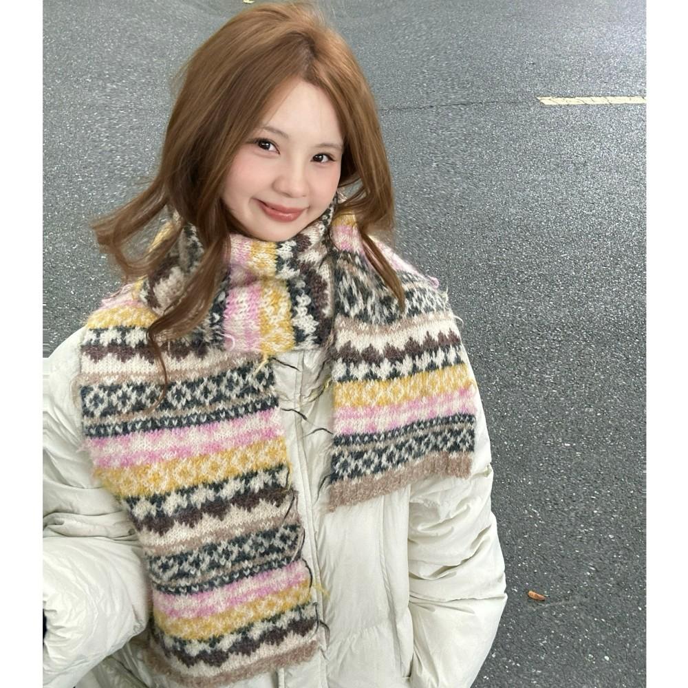 Women Soft Solid Color Scarf Warm Thick Plush Shawl Casual Autumn Winter Fashion Neck Scarf For Daily Outdoor