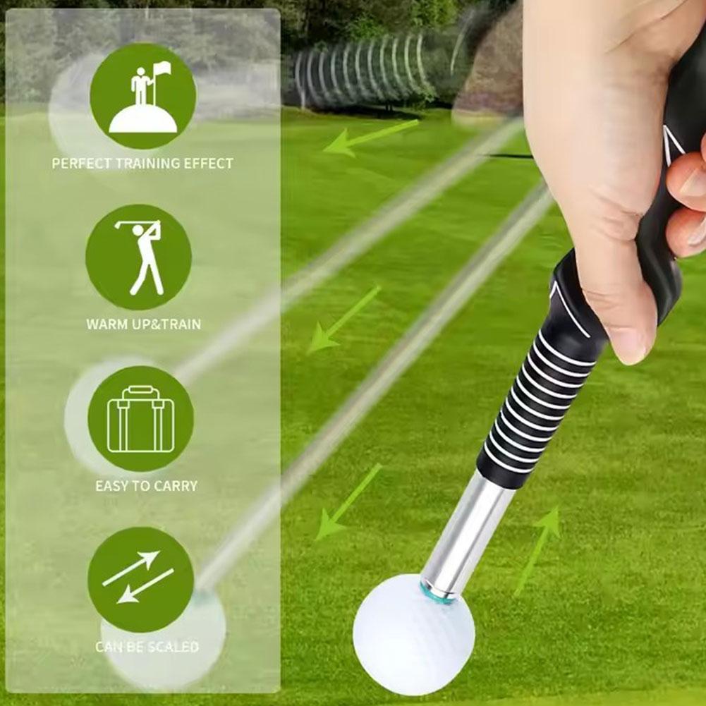 Retractable Golf Swing Training Aid Practice Stick,Indoor Outdoor Golf Assistant Practitioner, Golf Grip Trainer
