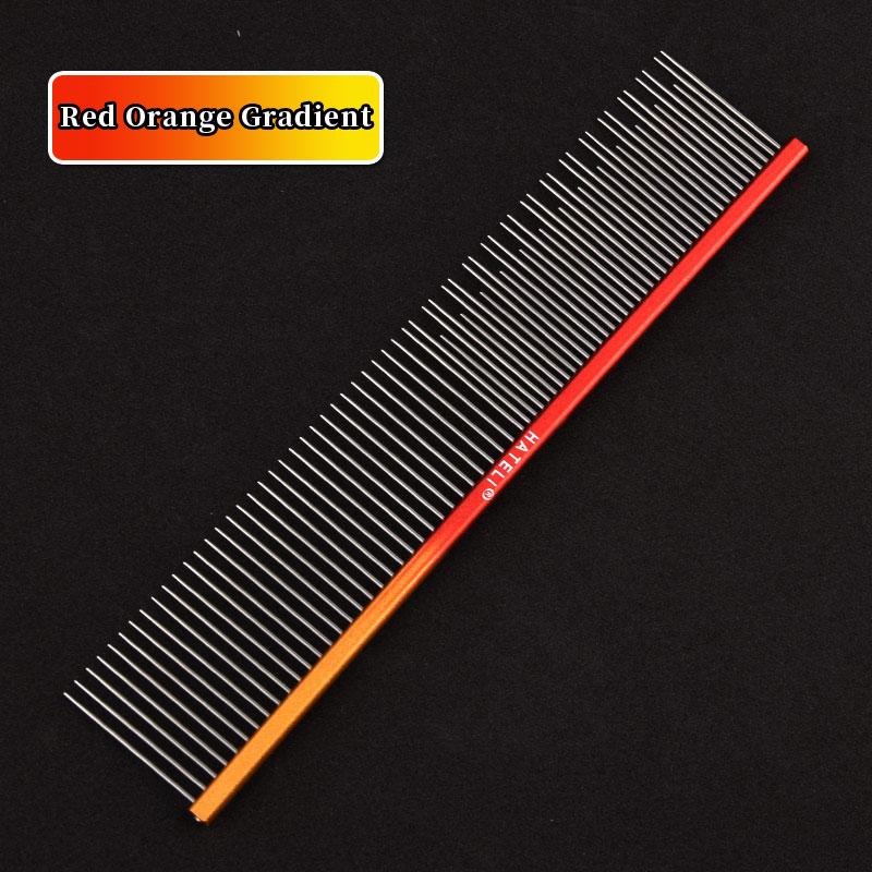 19cm Color Metal Pet Comb Long Short Needles Grooming Stainless Steel Comb Removes Loose Hair Tangles Professional Cat Dog Comb