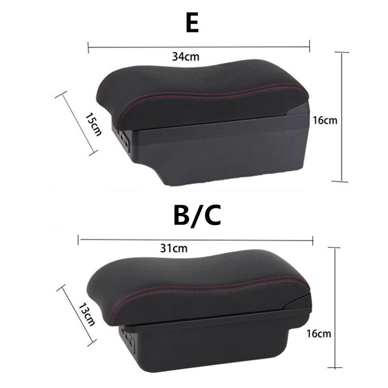 For Seat Ibiza Armrest Box Ibiza 6j Ibiza 6L Central Store Content Storage Box with Cup Holder Products with USB Accessories