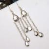 White Topaz 925 Silver Plated Earrings 2.8" Party Theme Jewelry Trendy d1I69