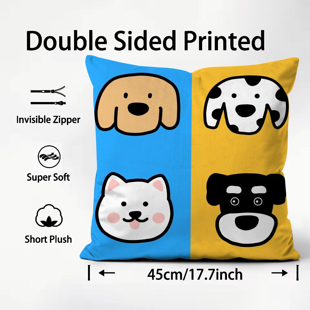 Enkla linjer hund Tecknad Kuddfodral Mönstertryckt Örngott för Vardagsrum Soffa Kuddfodral & Sovrumsdekor