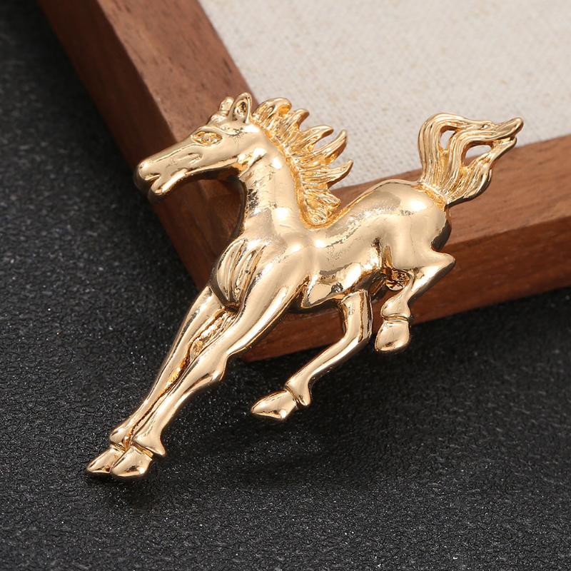 

Vintage Running Horses Brooches For Women Men 2-Color Animal Party Casual Brooch Pins Gifts A6