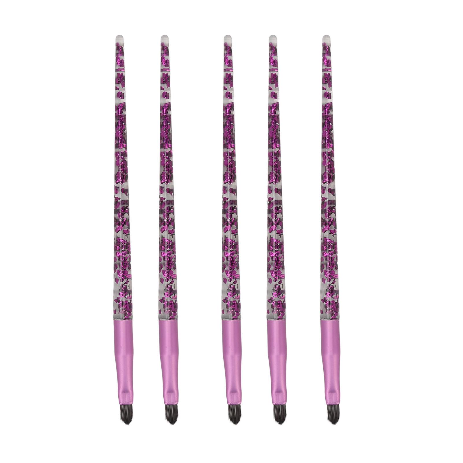 

5pcs Lip Brush Glitter Handle Soft Hair Lip Makeup Brush Cosmetic Tool for Eyeshadow Foundation