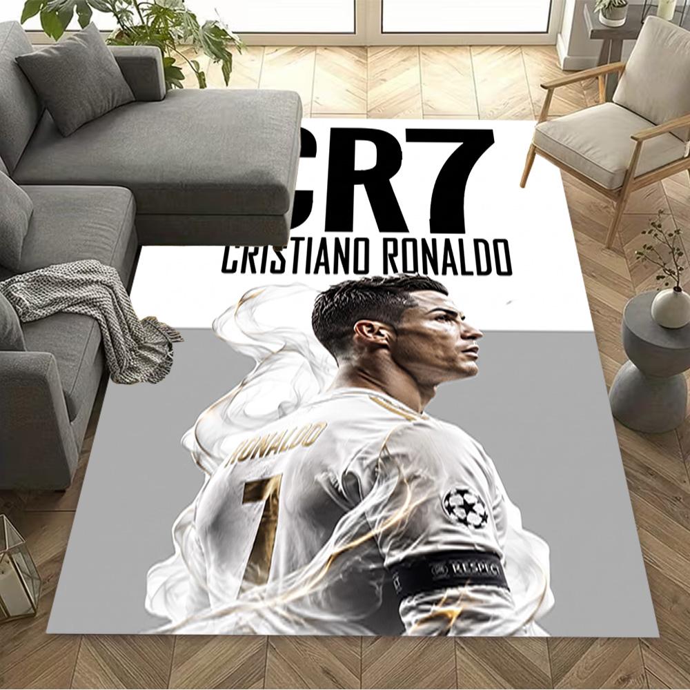 Powerful Football Legend Cr7 Area Rug Perfect for Entryway Kitchen Game Room Balcony Antislip Carpet Anime Office Decor