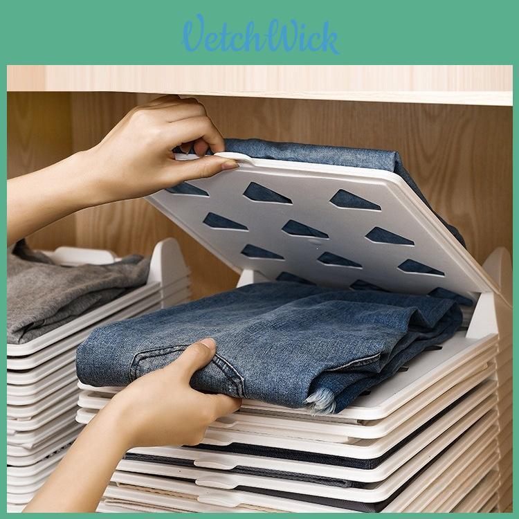 Clothing Organizer Foldable Storage Shelf For Home Wardrobe With Layered Design