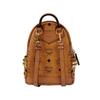 MCM Monogram Print Studded Coated Canvas And Leather Mini Backpack Unisex backpack Brown Cognac MMKDSVE11CO001