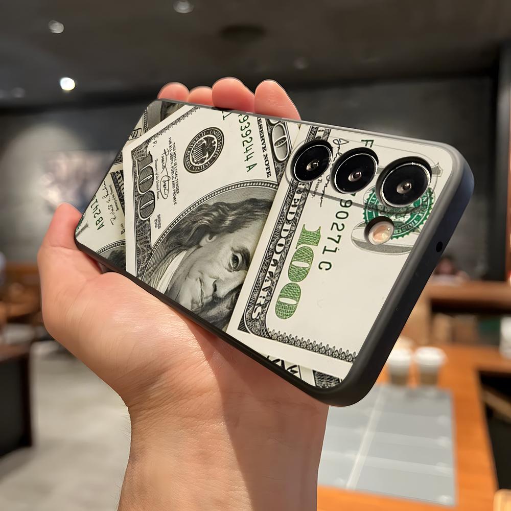 Luxury D-dollar US-S Phone Case For Samsung A56 A36 A26 A16 A15 A25 A35 A55 A14 A34 A24 A54 Black Soft Shell