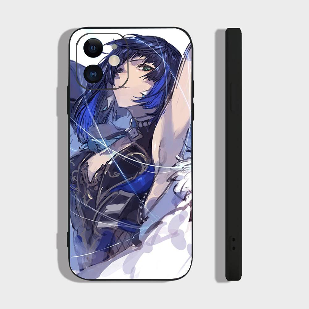Yelan Anime Game Genshin Impact Phone Case For IPhone 17 Air 16 15 14 13 Pro Max 11 12 Black Silicone Cover
