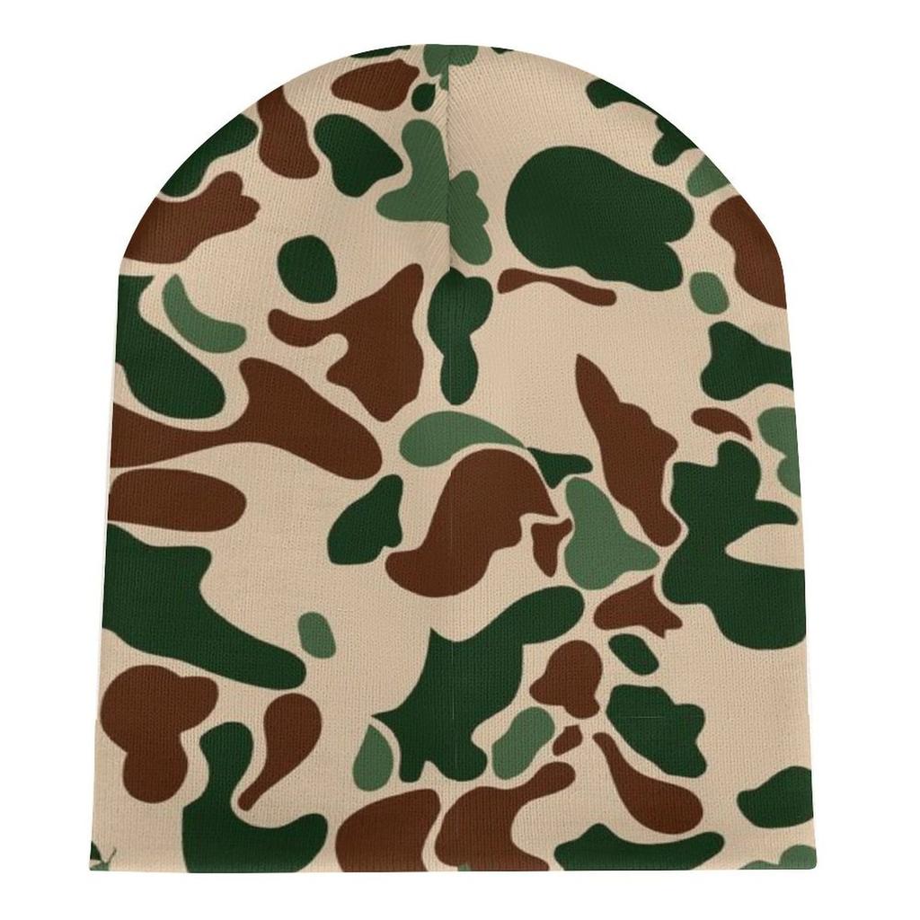 Winter Outdoor Custom Knitted Hat Purple Camo Ski Hat Warm Winter Women Beanie  Cloud Camo Streetwear Hat for Daily Wear