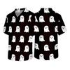 Men's V Neck Halloween Print Scrub Top with Chest Pocket Short Sleeve Medical Work Shirt for Healthcare Professionals and Caregivers