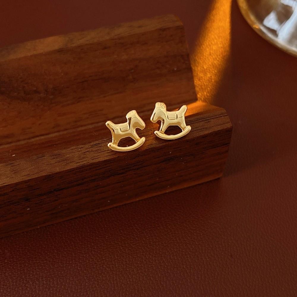 Cartoon Mini Pony Stud Earrings Zinc Zinc Alloy Drop Earrings Mini Horse Ear Studs Chinese Horse New Year