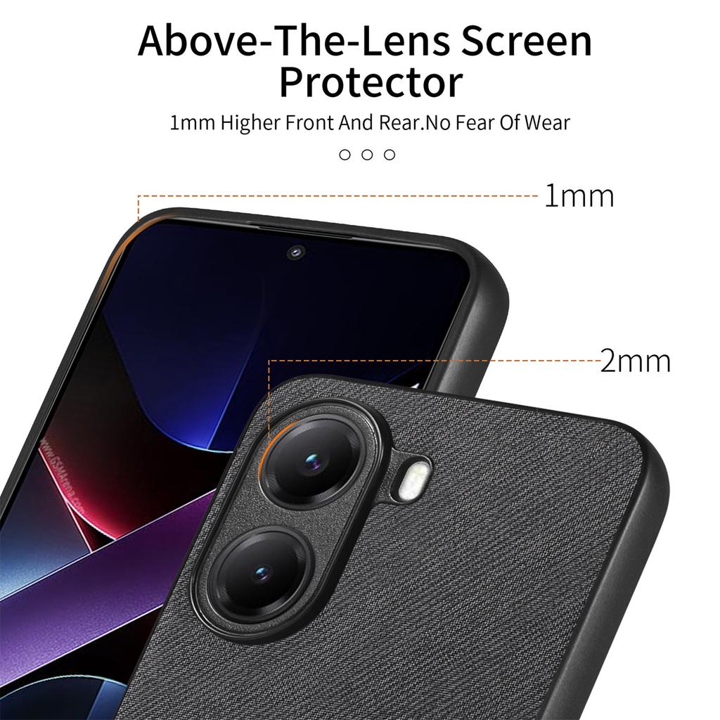 For Xiaomi Redmi Turbo 4 5G/Xiaomi Poco X7 Pro 5G Leather Phone Back Cover with Cloth Texture