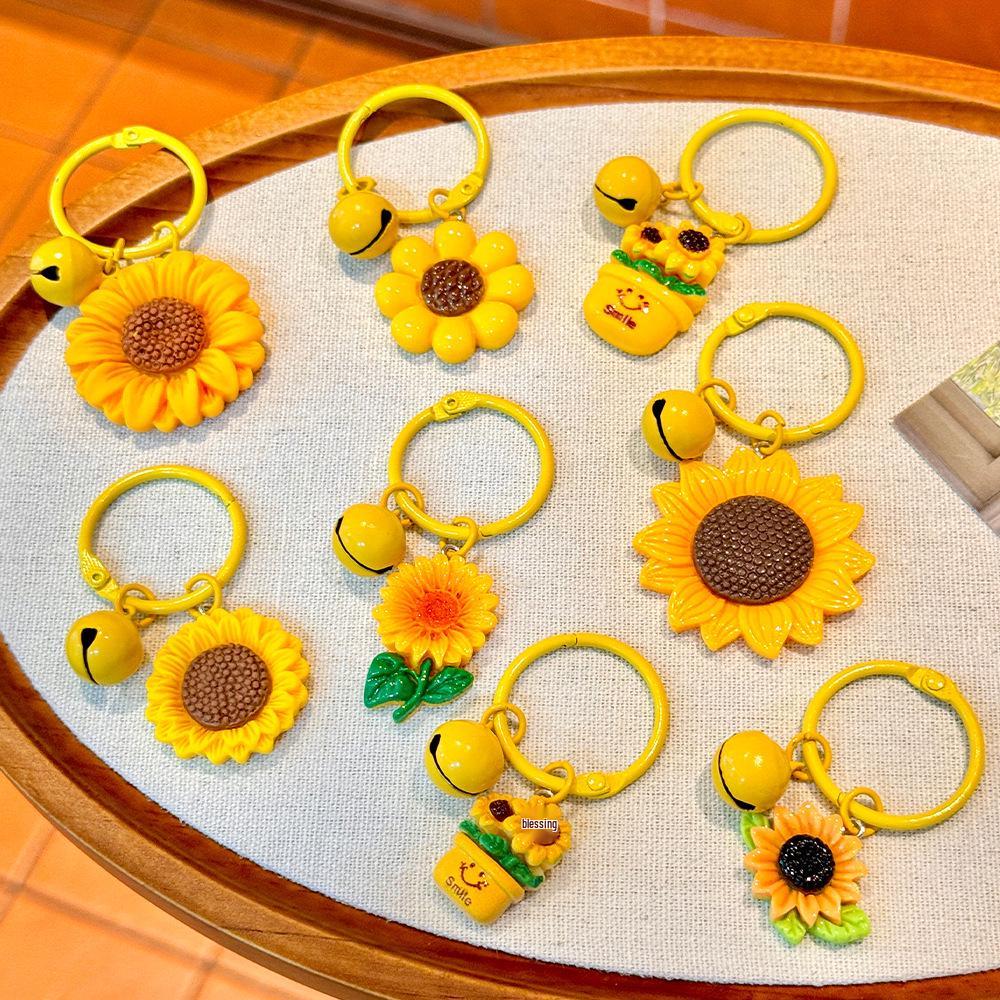 Motivierender Sonnenblumen-Harz-Schlüsselanhänger: Erster Platz Taschendekoration Anhänger