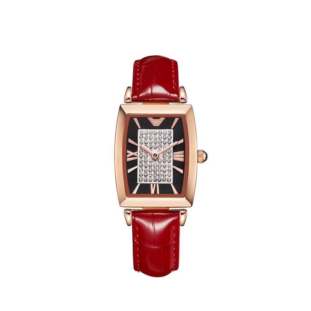 Oushijia New Square Diamond Women's Roman Minimalist Tonneau Quartz Watch