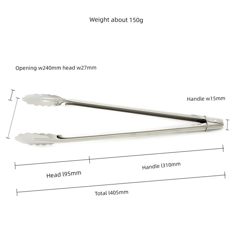 Thickened Stainless Steel Tongs, Bread Tongs, Barbecue Tongs, Rubber-Handled Hanging Food Tongs, 10-12- 14-16inch Plum Blossom Tongs
