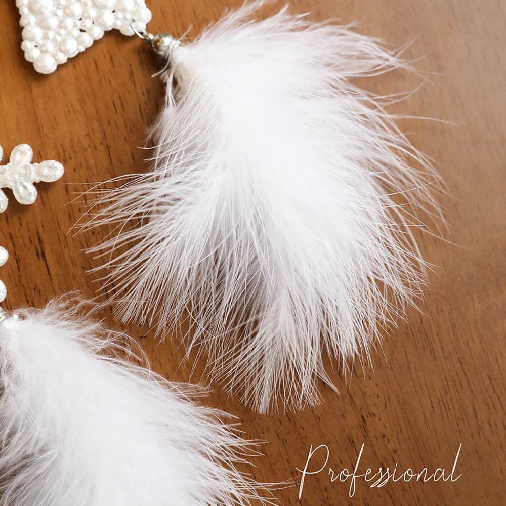 Delicate Plastic Christmas Tree Feather Pendant Snowflake Angel Christmas Hanging Decoration Elk Feather Hanging Ornament Xmas