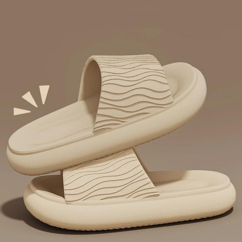

Fashion Soft Bottom Eva Cloud Slippers Women Red Thick Platform Pillow Slides Woman 2025 Summer Non Slip Beach Sandals Couple Flip Flops 44-45 хаки