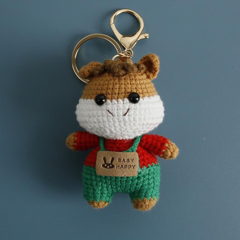 Cute Woven Handmade Twelve Zodiac Dolls Yarn Keychain Wool Thread Hook Weaving Crochet Doll Decoration Creative Birthday Gift
