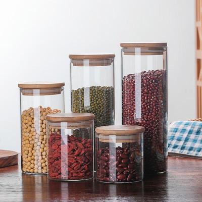 Barattolo di vetro borosilicato ZISIZ con coperchio in bambù