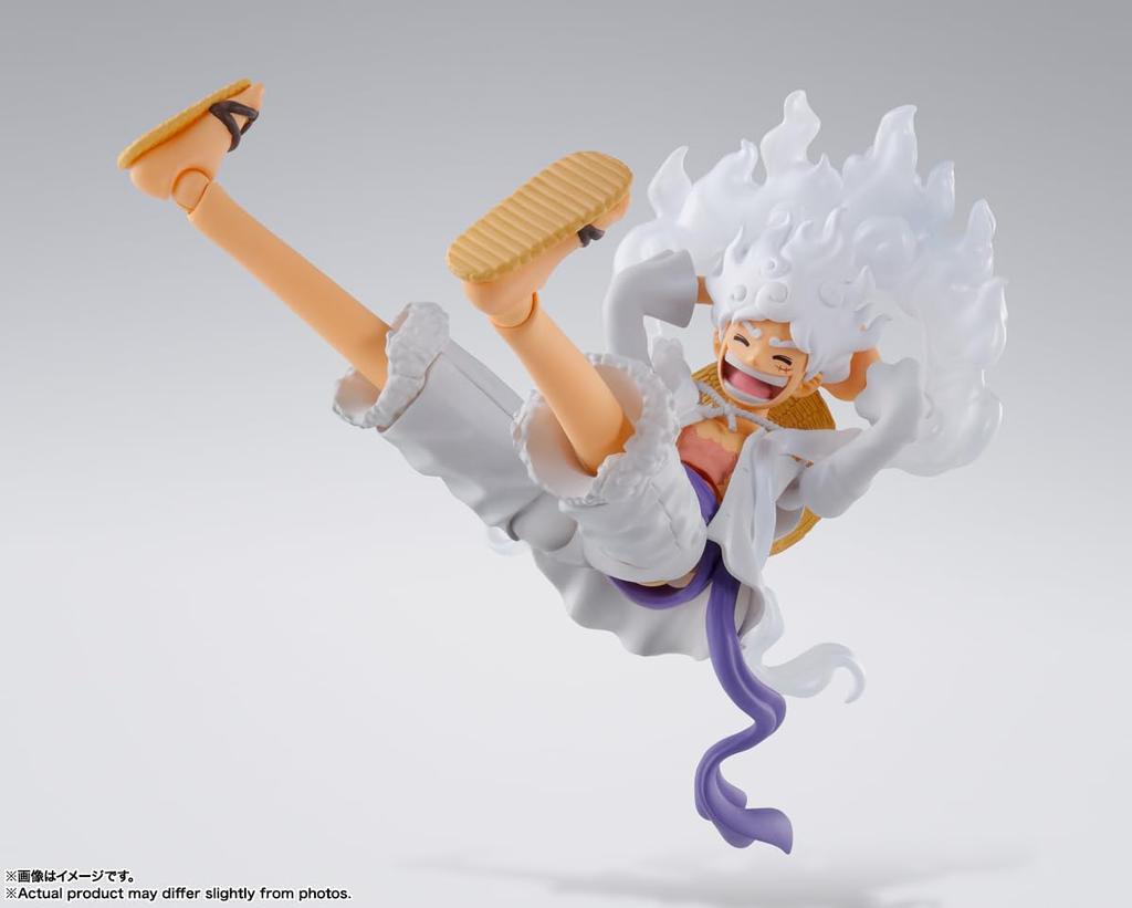 TAMASHII NATIONS ONE PIECE Monkey Luffy 155mm malowana ruchoma figurka S.H.Figuarts D. -Bieg 5- Około. PCV i ABS