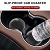 Car 5D Carbon Fiber High Brightness Print Coaster, PVC Rubber Anti-slip Pad Car Cup Holder Mat, For Car Interior Decoration