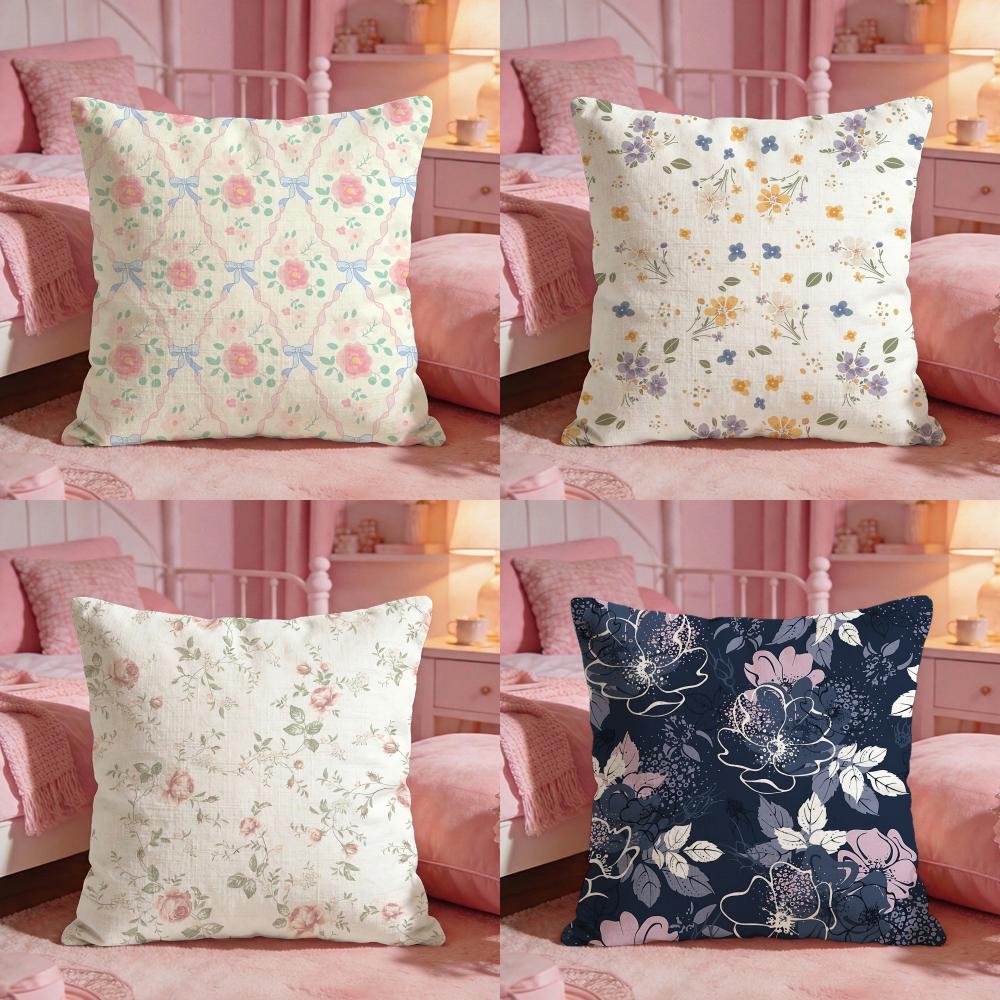 ArtArt Petal IllustrationS Cushion Cover Premium Comfort Reversible Pillow Cove Two In One Design for Any Room Car Interior