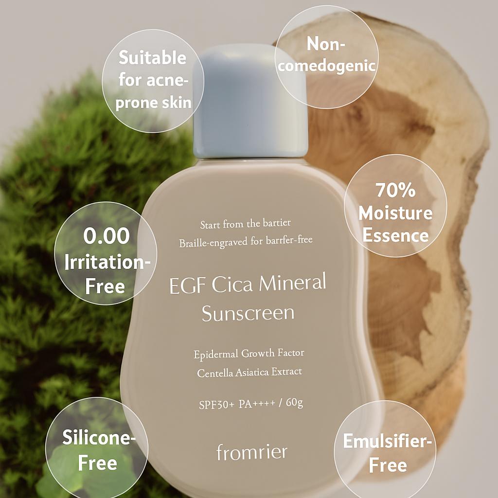 Fromrie Vegan EGF Cica Mineral Sunscreen SPF50+ PA++++ 60g