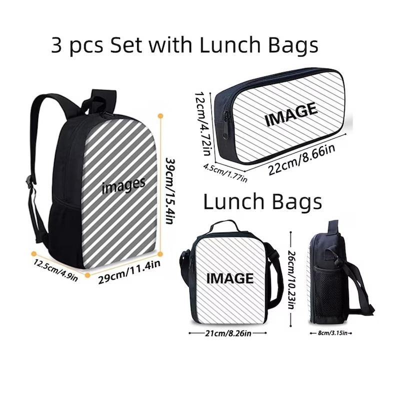 Kpop Demon Hunter 3-Piece School Backpack Set with Lunch Box & Pencil Case, 42x28x13cm Large Capacity, Multicolor Design for Teens & Kpop Fans