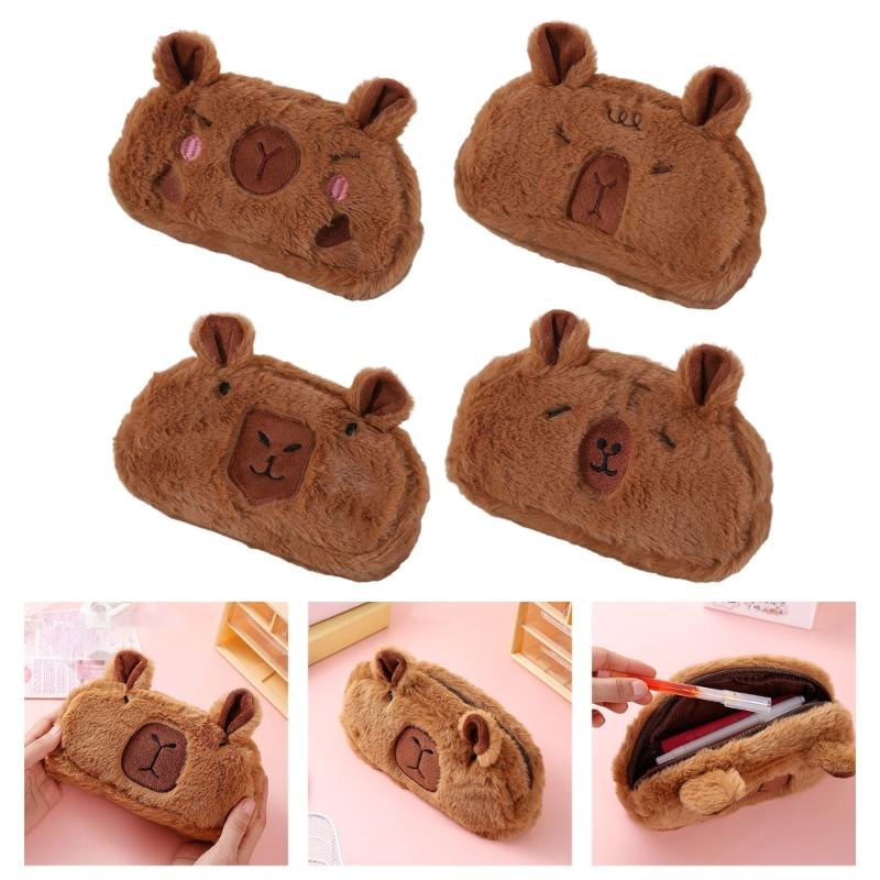 Animal Pencil Case Large Compartment Pen Pouches Portable Makeup Organiser Bag For School Office Travel Essential