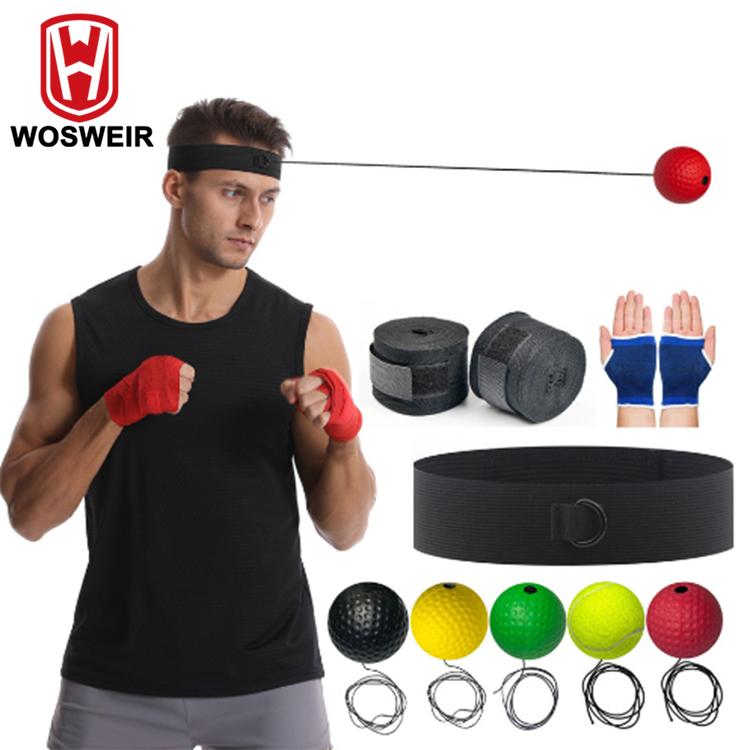 

WOSWEIR Muay Tai MMA Speed Training Punch Balls Kick Boxing Reflex Ball Head Band Equipment Accessories for Exercise